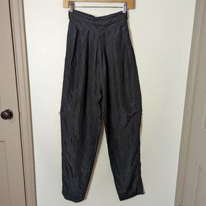 Vintage Diane Gilman Silk Pants Paper Bag Elastic High Waist Lagenlook